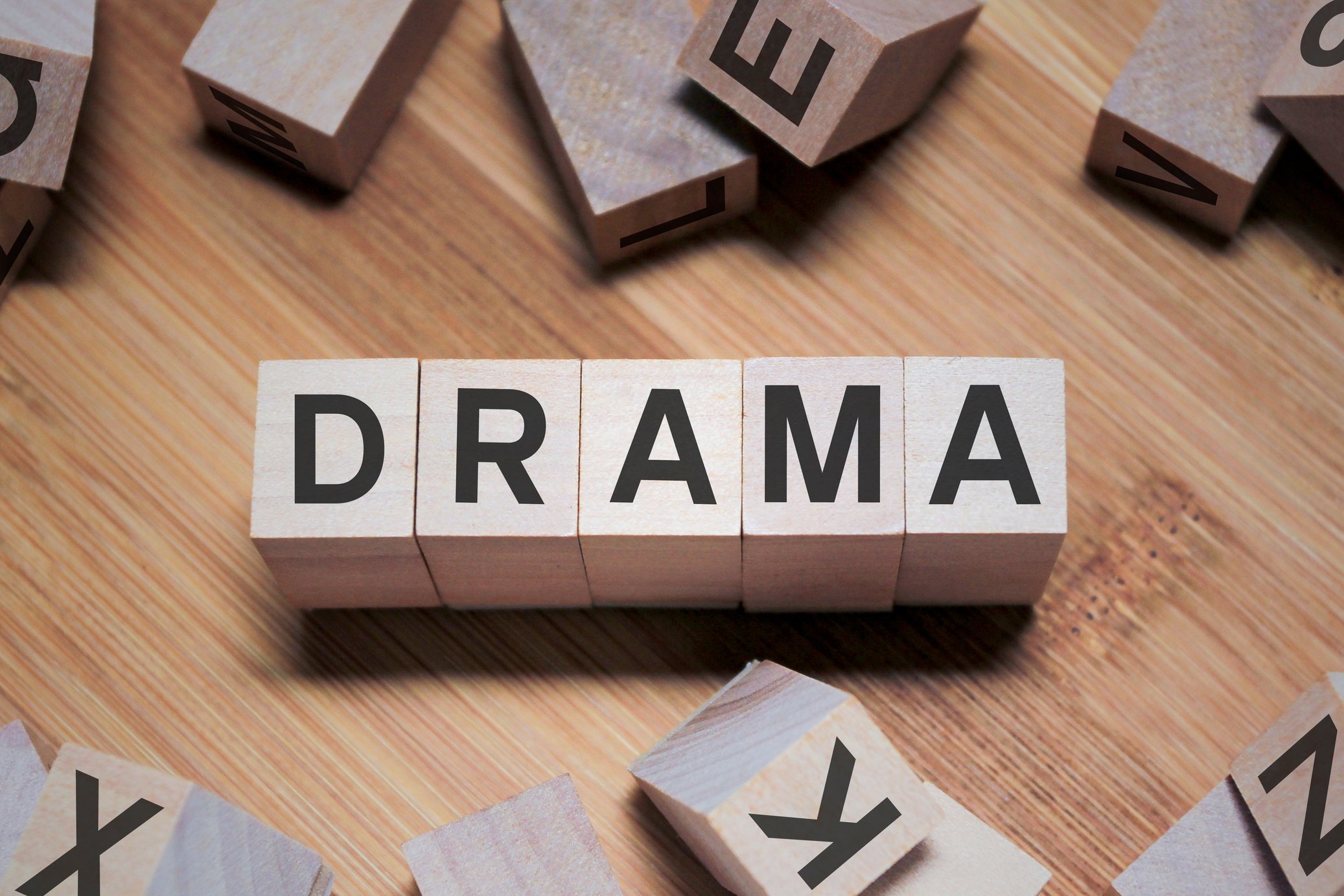 Drama Word In Wooden Cube